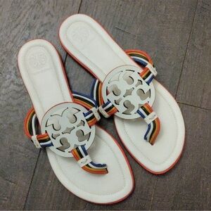 Tory Burch "Mignon" Miller Thong Sandals Multi-colored Size-6.5 EUC